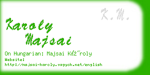 karoly majsai business card